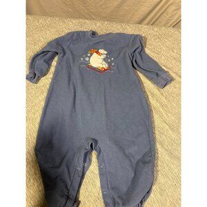 Vintage Boys One Piece Jumpsuit Polar Bear Winter Holiday Size 18M 18 months